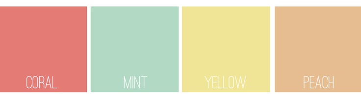coral, mint, yellow, peach - wedding colors!